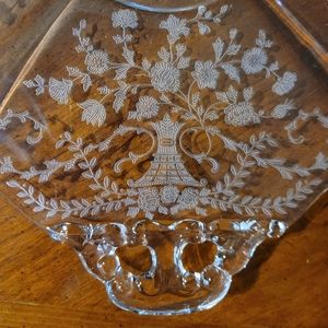 Vtg Cambridge Portia 2 Handled Serving Plate Platter (Shape 3400) India